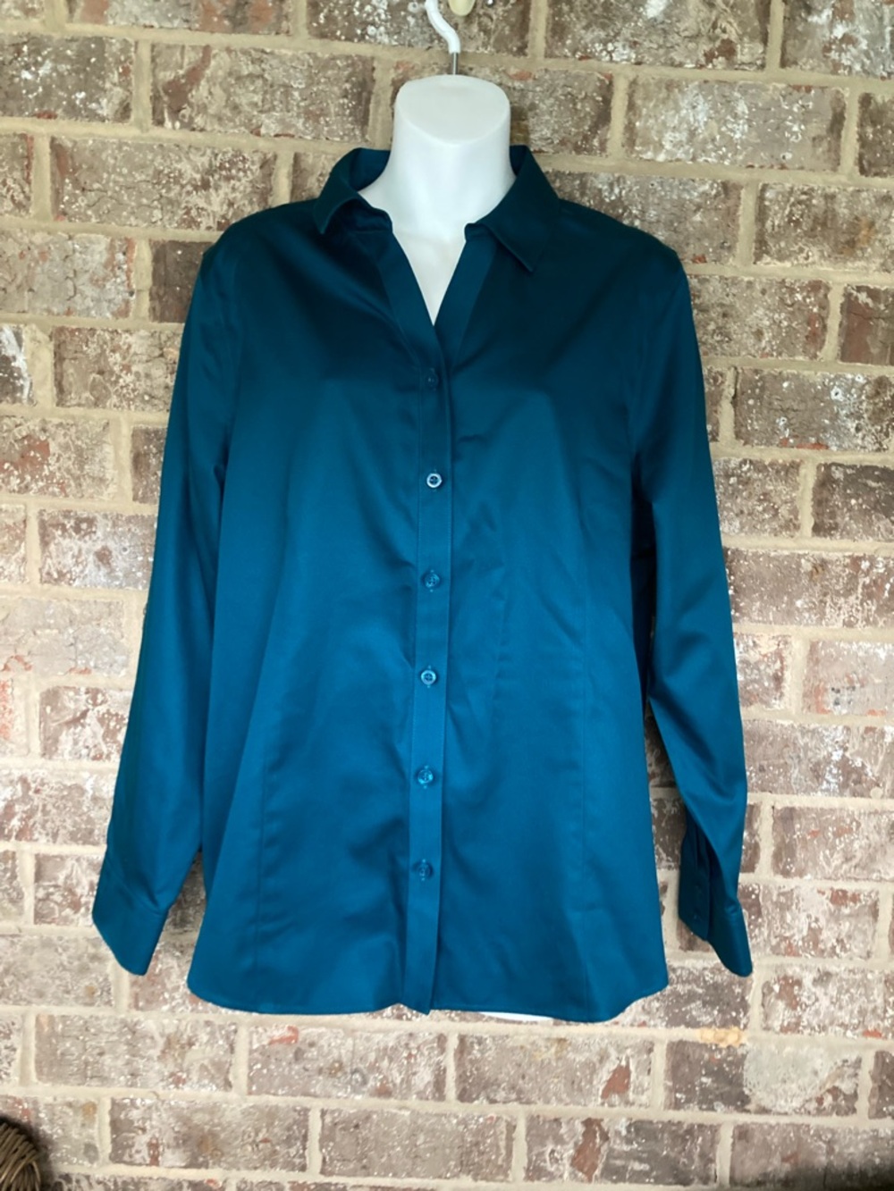 Chico's no-iron 100% cotton button down blouse size Chico’s 2 US 12/14 NWT